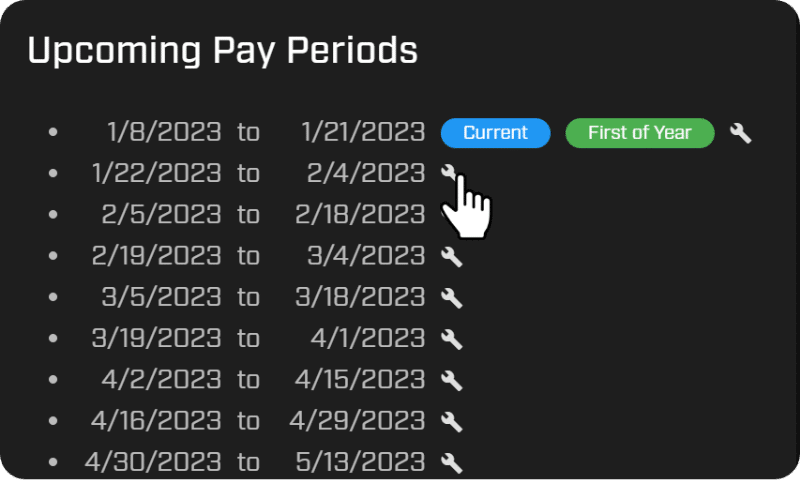 edit upcoming pay period