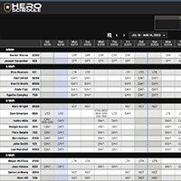 main schedule view