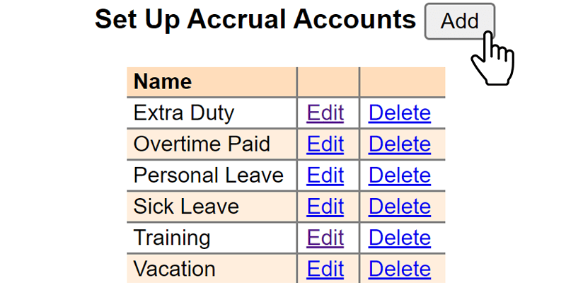 set up accrual accounts