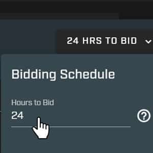 hours to bid setting enabled for 24 hours