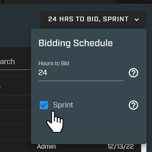 sprint bidding option