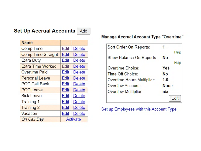 old accrual account maintenance screen