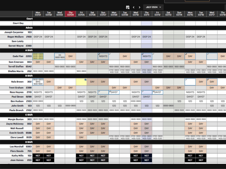 Main Schedule View | See your agency's schedule in one place