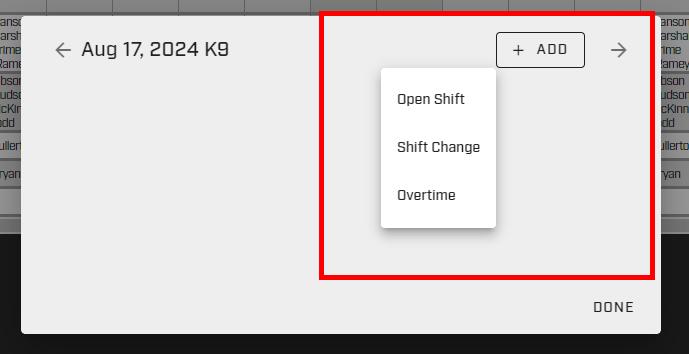 creating shift in day cell within activity view