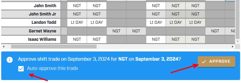 supervisor shift trade step 2