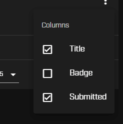 column title checkbox