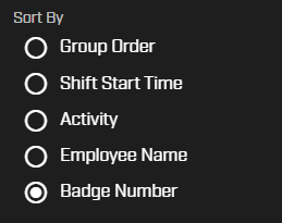sort by menu options